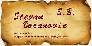 Stevan Boranović vizit kartica